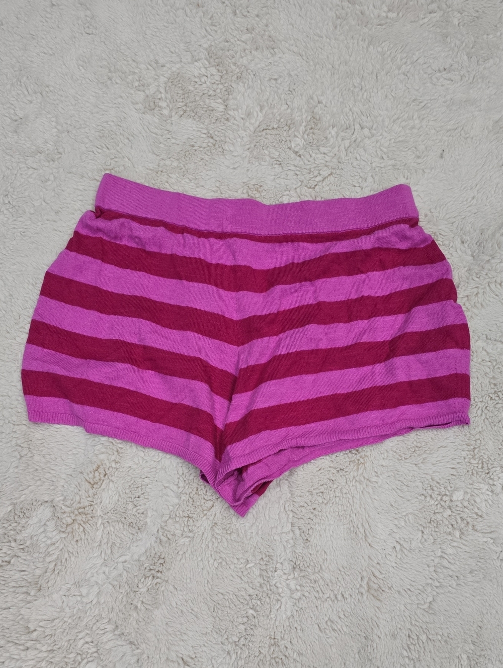 Free People Pink & Magenta Striped Knit Athletic Shorts